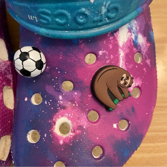 CROCS Cosmic Purple, white and Blue with Jibbitz Unisex - Picture 6 of 8
